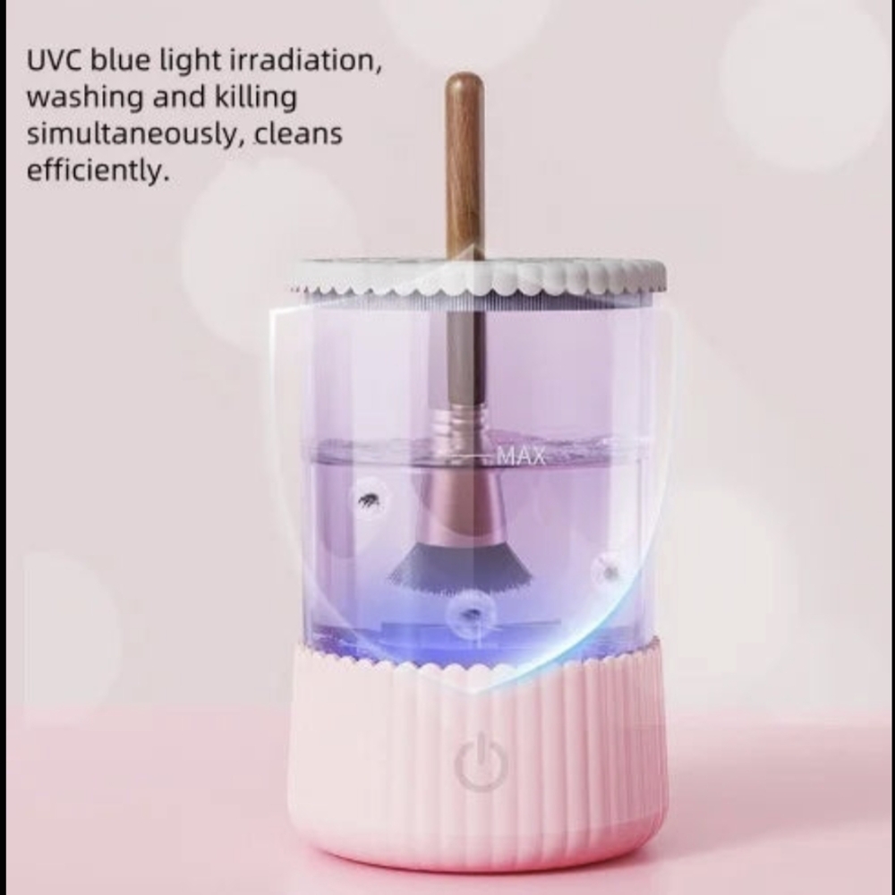 Pink Makeup Brush Cleaner with UVC Light